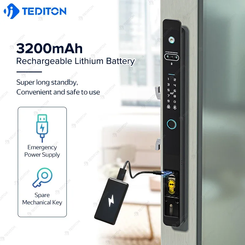 Стеклянный Замок для раздвижной двери Tuya электронный смарт-замок со сканером