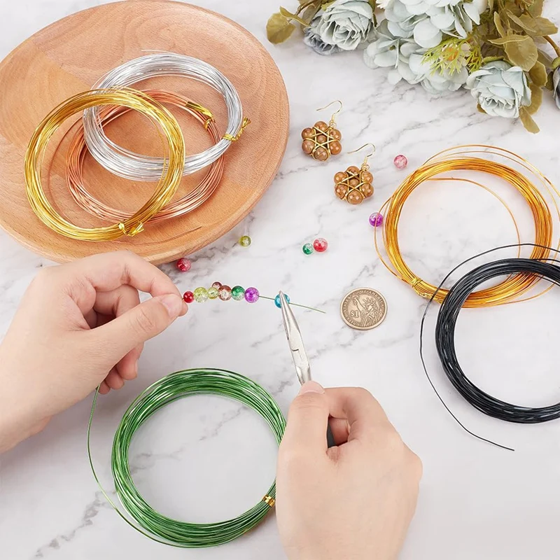 196 футов 6 цветов плоская алюминиевая проволока цветная 0 5X1 мм для изготовления