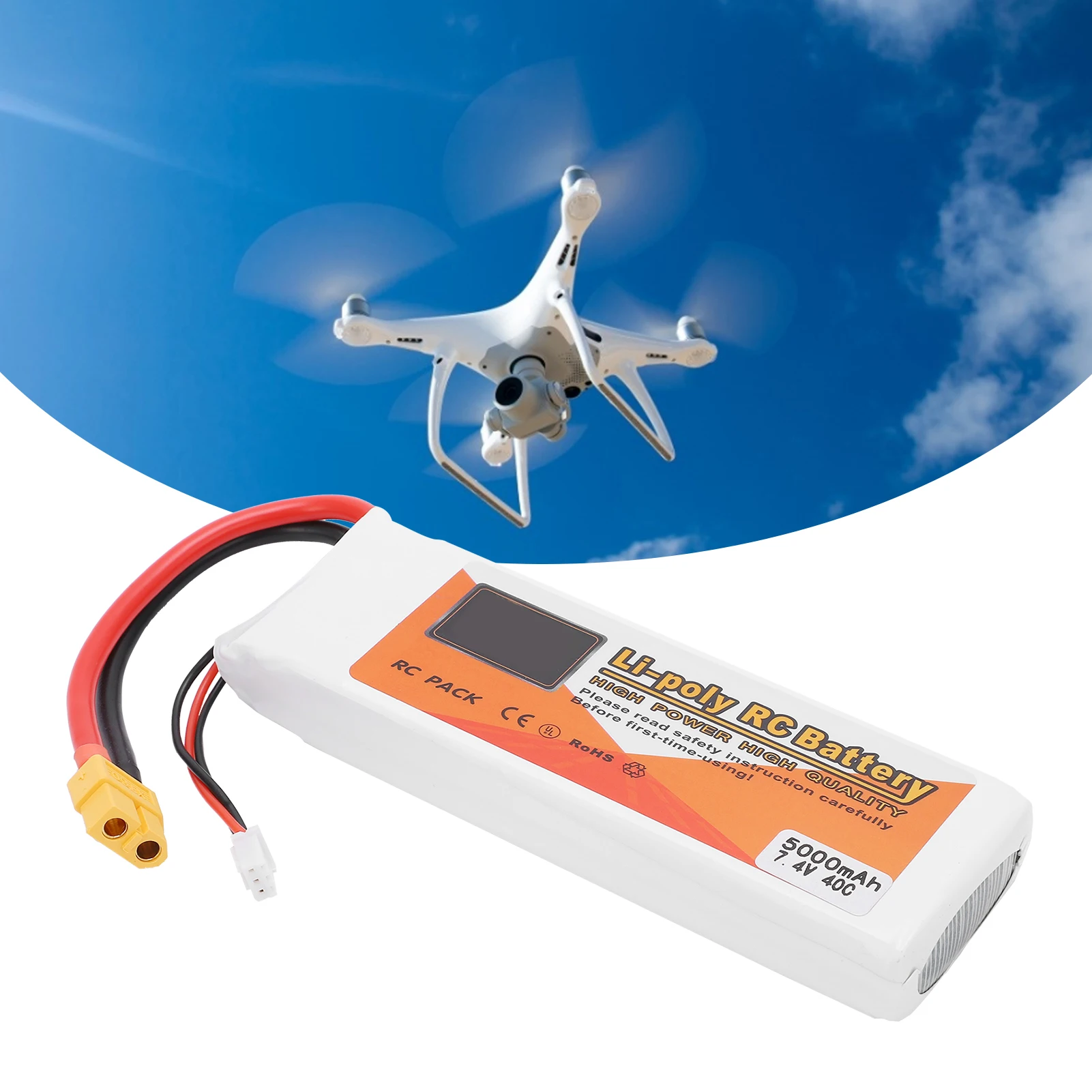 7 4 В 5000 мАч 40C Lipo Батарея XT60 Plug 2S Аккумуляторная батарея для RC Racing Drone |