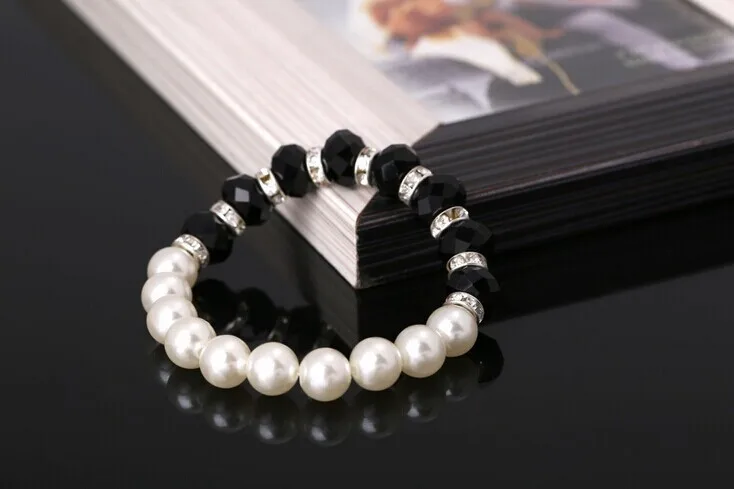 Щупальца Тики ручная работа 10 мм круглые браслеты с жемчугом и кристаллами