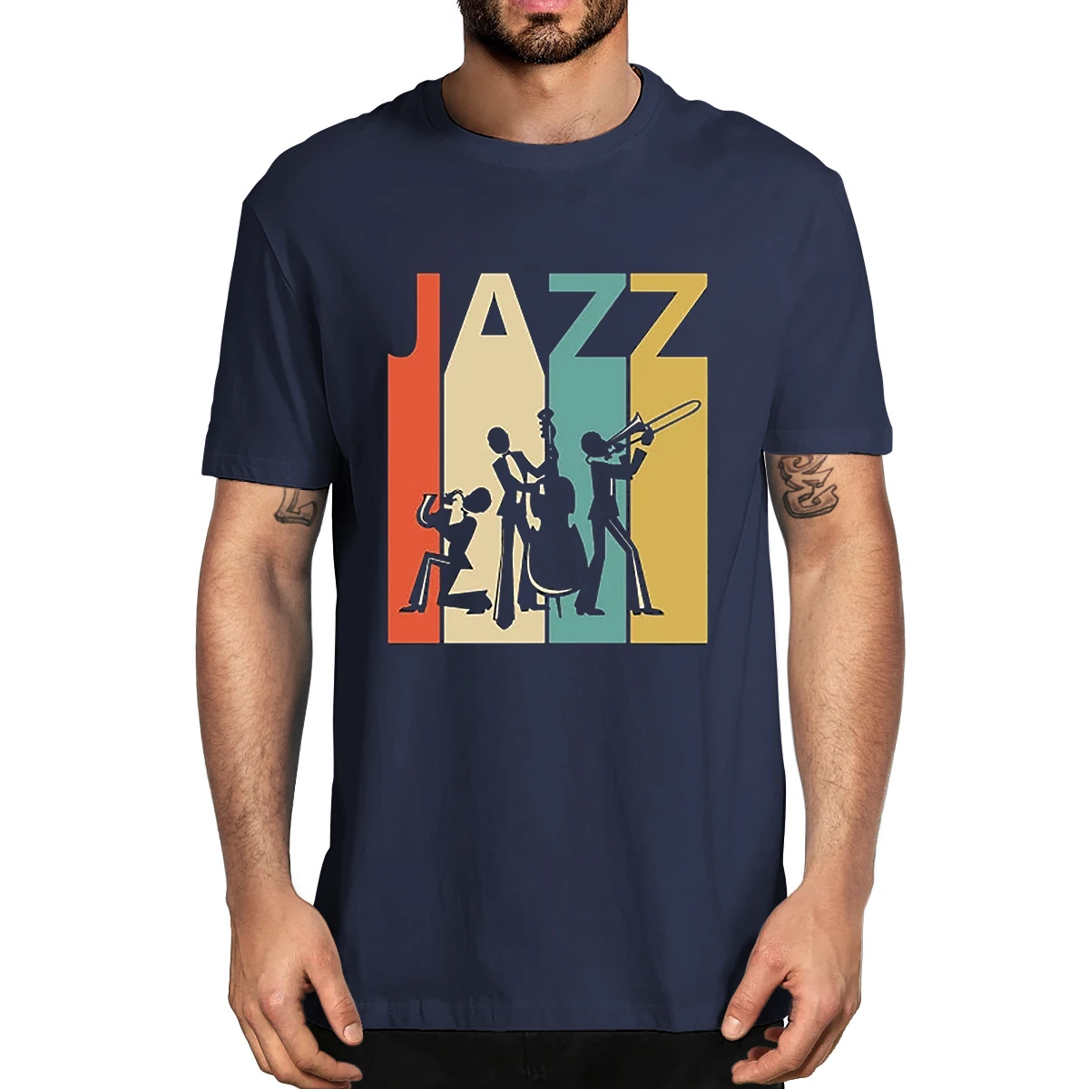 

High Quality 100% Cotton Vintage Jazz Music Lover Gift Men's Novelty T-Shirt Women Casual Streetwear Soft Top Tee Harajuku