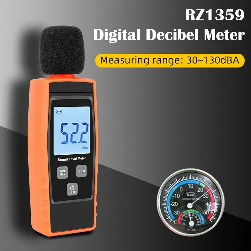 

Digital Sound Level Decibel Noise Meter 30-130DB Measure Pressure Monitor Tester Mini Sound Meter Audio Measuring Instrument