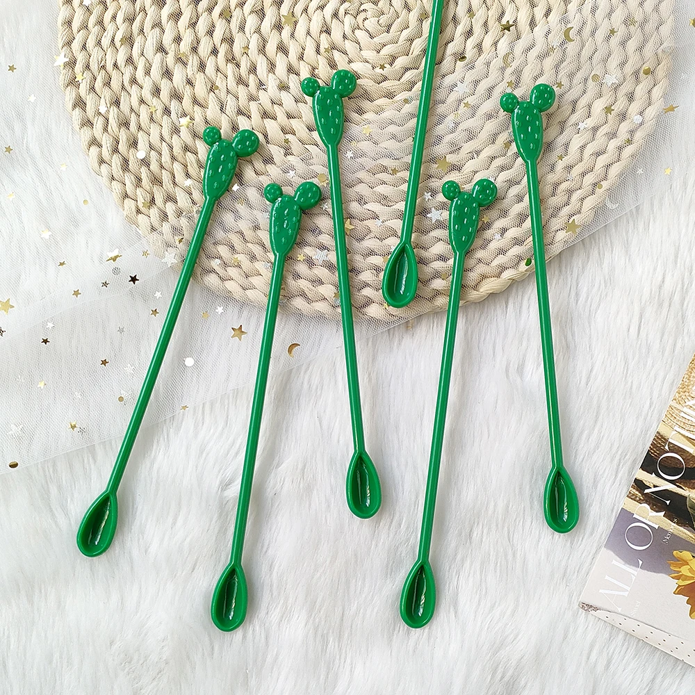 

Plants Plastic Stirring Sticks And Spoons Juice Coffee Cocktail Supplies Summer Family Gatherings Birthday Party Decoration