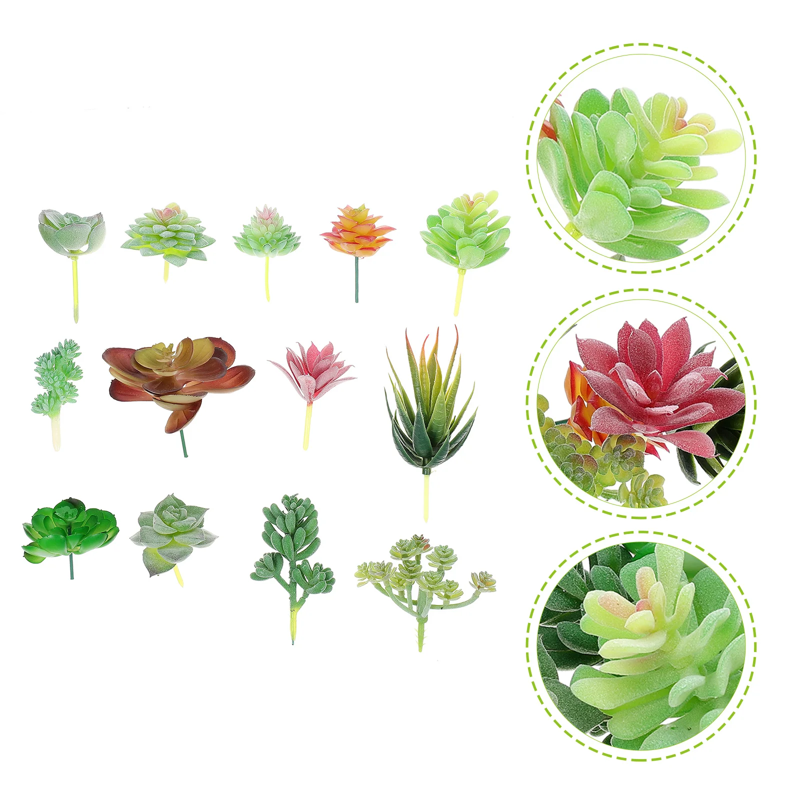 

Succulent Succulentsfake Artificial Faux Mini Unpotted Picksdiy Smallplastic Flocking Realistic Stems Arrangement Pick Simulated