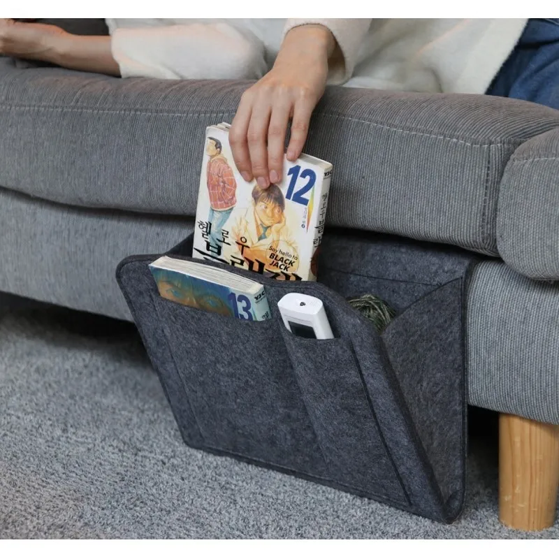 storage hang bag felt dormitory bed sofa bedroom carpet store content for cd magazines stationery pad mobile phones sundries free global shipping
