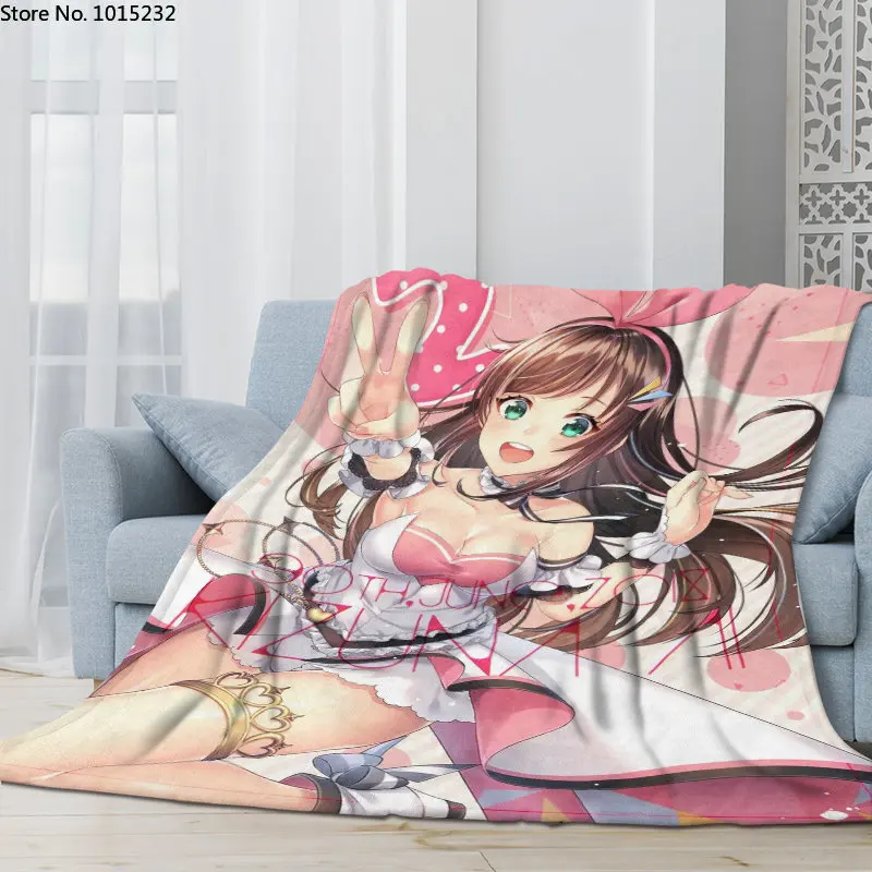 

Popular Anime Kizuna AI 3D Flannel Blanket Cartoon Thin Blanket Flannel Portable Home Travel Office Blanket 03