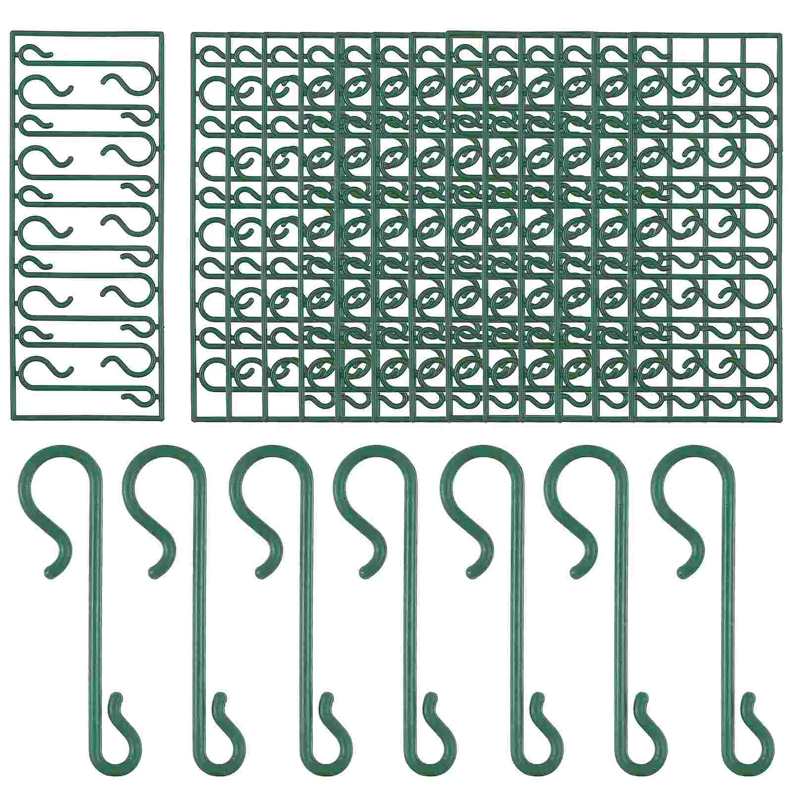 

100pcs Metal- Shaped Hook Hangers Christmas Tree Hanger Wire Hooks Ornament Xmas Ornament Hooks for Christmas ( Green )