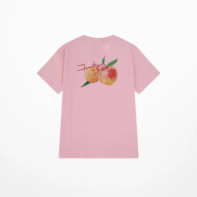 

INS Style Retro T Shirt Men High Stree Fashion Funny Fruit Peach Print Hip Hop Rock Punk T Shirts Men Loves Couple Short Tee