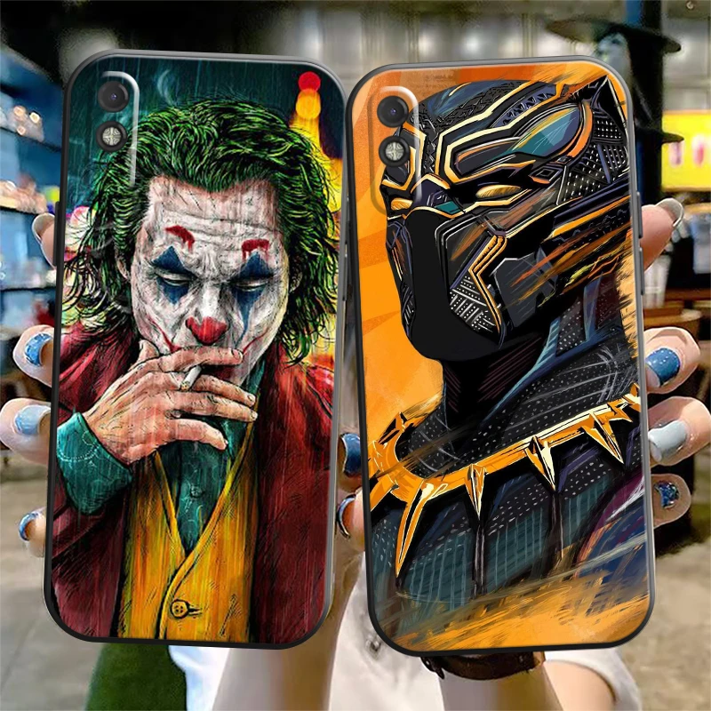 

Popular Marvel Phone Case For Xiaomi Redmi 7 7A 8 8A 8T 9 9T 9A 9C Note 7 8 9 9S Black Back Coque Funda Liquid Silicon