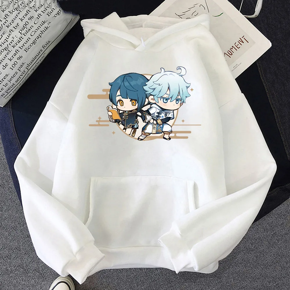 

Xingqiu and Chongyun Genshin Impact Hoodies Women men's Clothes Loose Sweatshirts Long Sleeve Pullovers Pocket