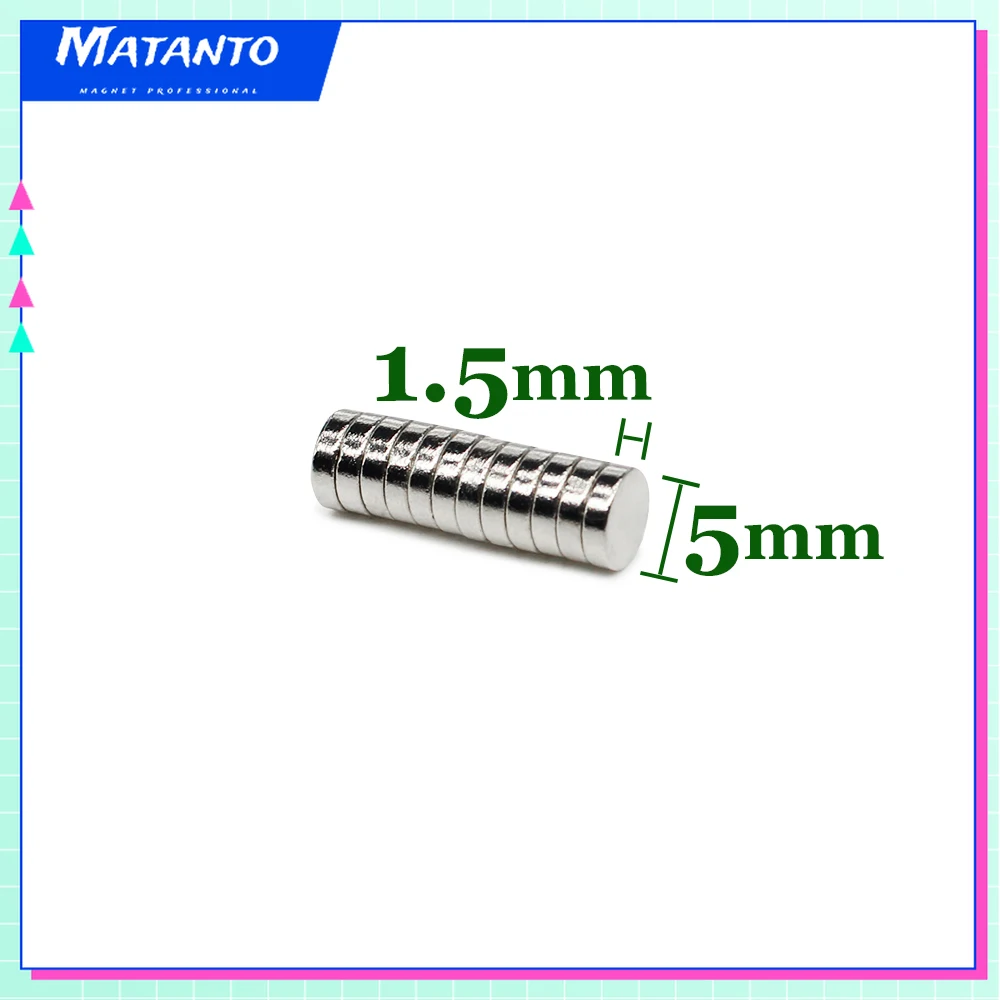 

50/100/200/500/1000/2000PCS 5x1.5 Thin Small Round Strong Powerful Magnets 5*1.5mm Neodymium Powerful Strong Magnets Disc 5*1.5