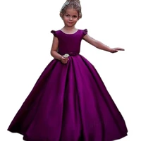 new arrival purple flower girl dresses appliques ball gown formal ruffles o neck sleeveless pageant communion party gowns