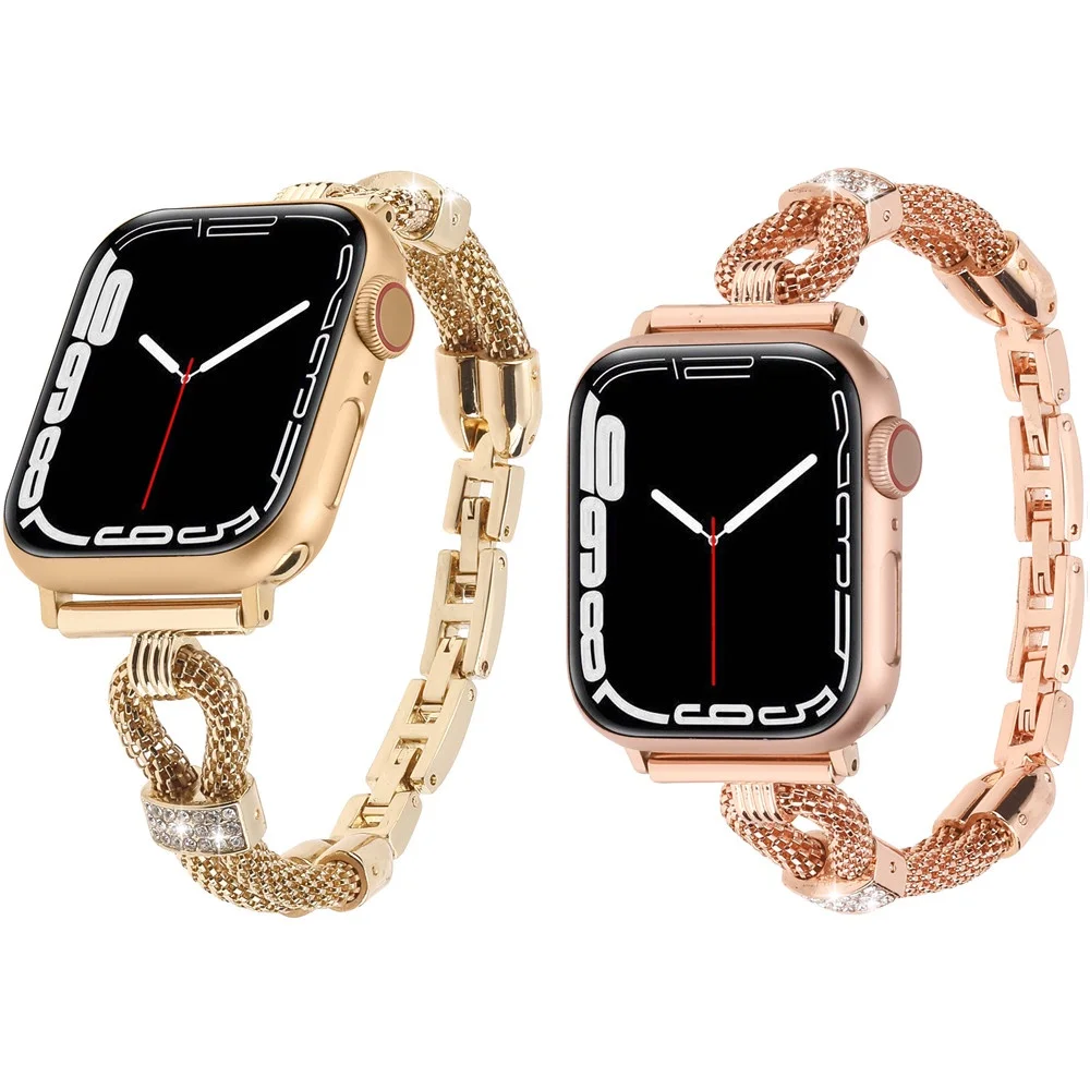 

Ремешок для часов Iwatch Series Ultra 8 7 49 мм 45 мм, роскошный блестящий браслет из цинкового сплава, алмаза и меди для Apple Watch 40 мм 41 мм