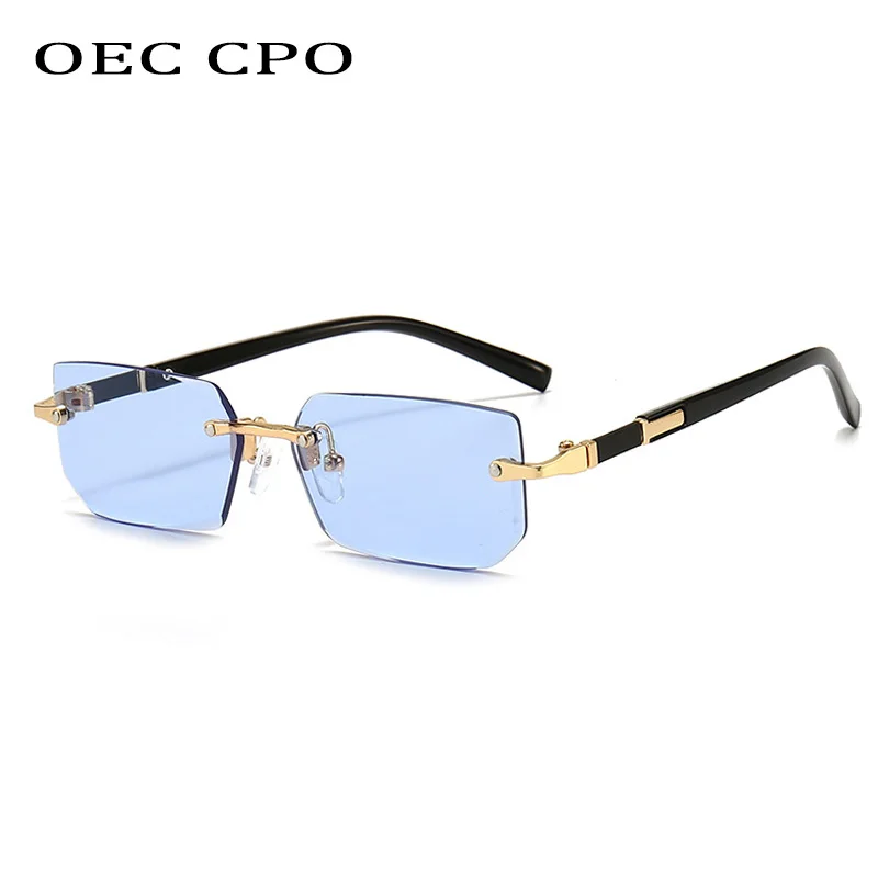 Солнцезащитные очки без оправы женские небольшие Модные прямоугольные