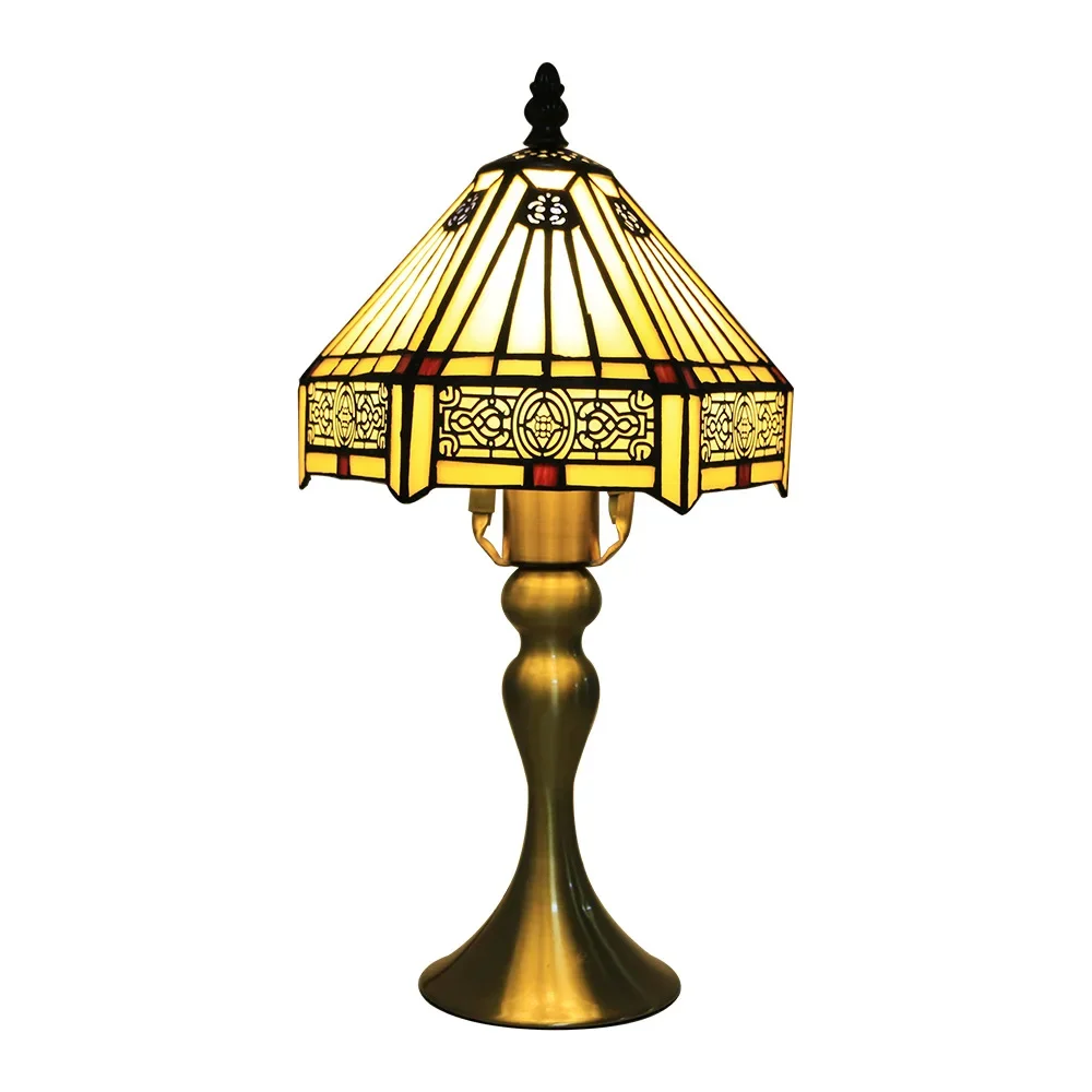 Винтажная настольная лампа Тиффани из витражного стекла 8 дюймов 20 см