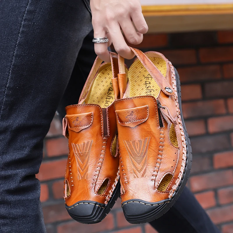 

2023 повседневные кожаные сандалии с перекрестными краями