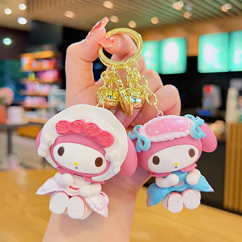 

Anmie My Melody Lolita Jk Keychain Cartoon Kawaii Creative Garage Kit Car Keyring Bag Pendant Toys Girl Children's Birthday Gift