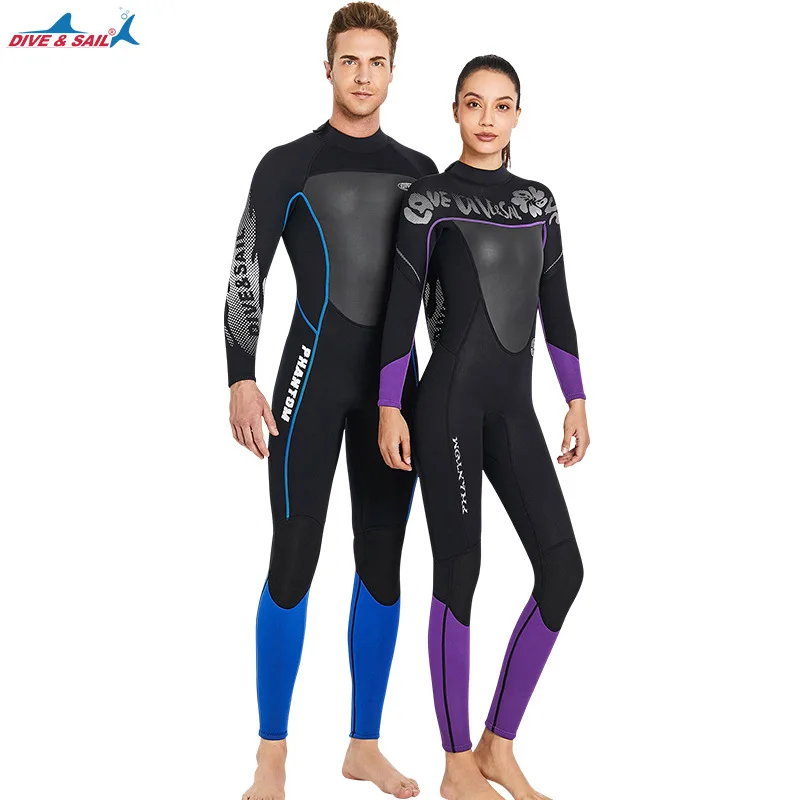 Цельный гидрокостюм с хлорным клеем для ногтей 3 мм утолщенный теплый дайвинга