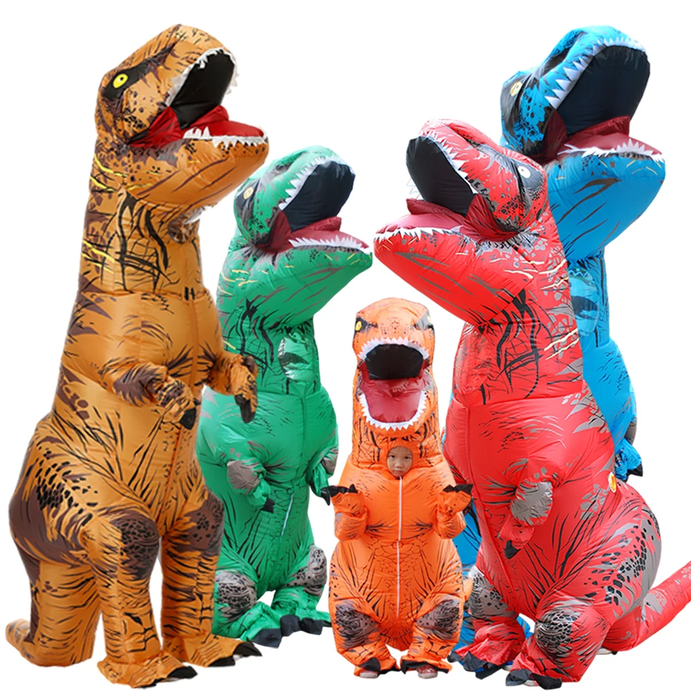 Jurassic Dinosaur Tyrannosaurus Rex Inflatable Costume Halloween Carnival Festival Party Outdoor Anime Cosplay Adult Kids Onesie