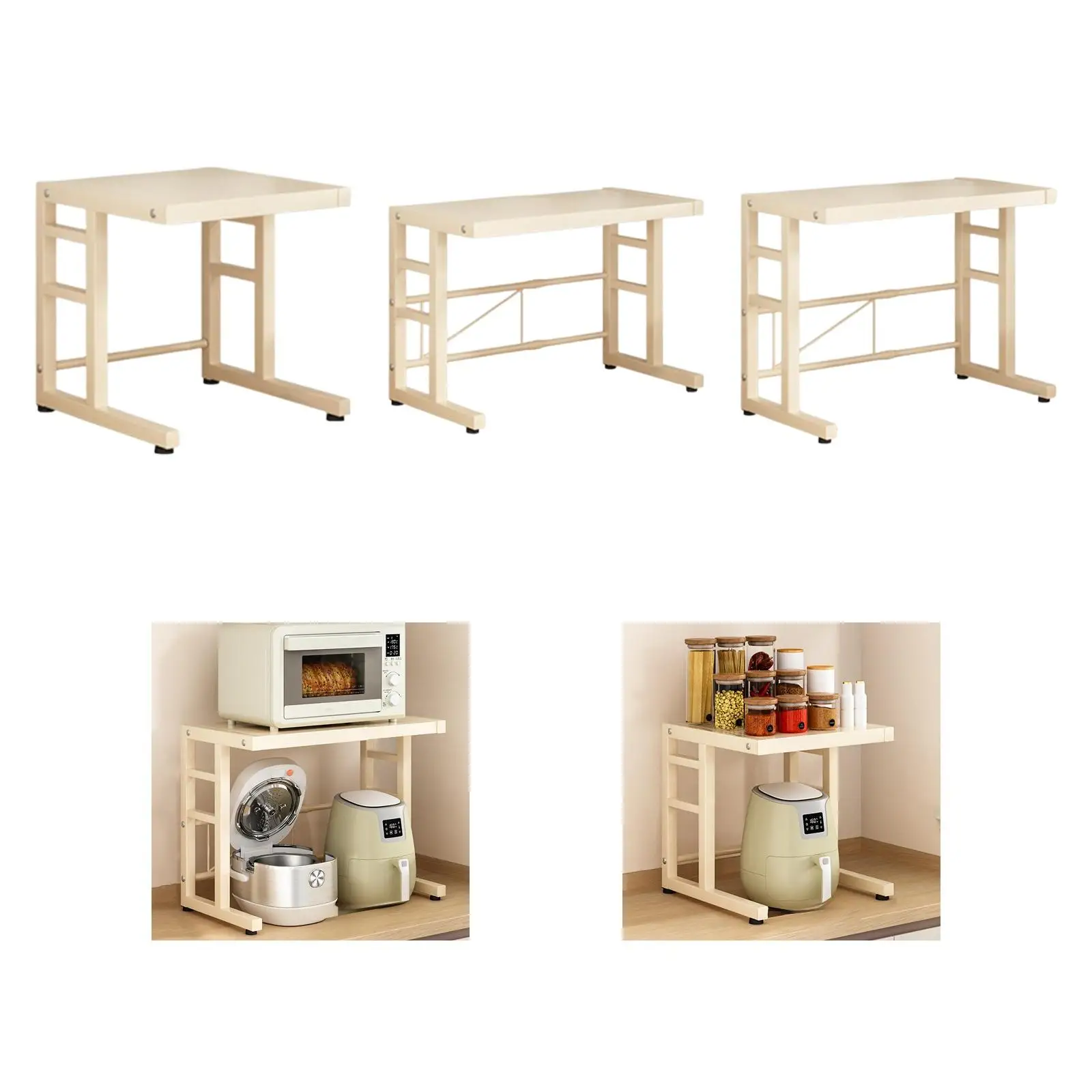 Microwave Oven Rack 2 Tier Adjustable Kitchen Countertop Organizer Heavy Duty Counter Shelf Stand Baker