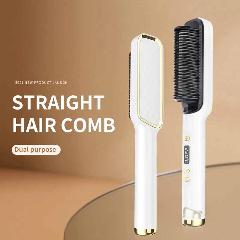 

CHI Multifunctional Straightener Straightener Brush Electric Heat Comb Straightener Curler Hair Fast Modeling Tool