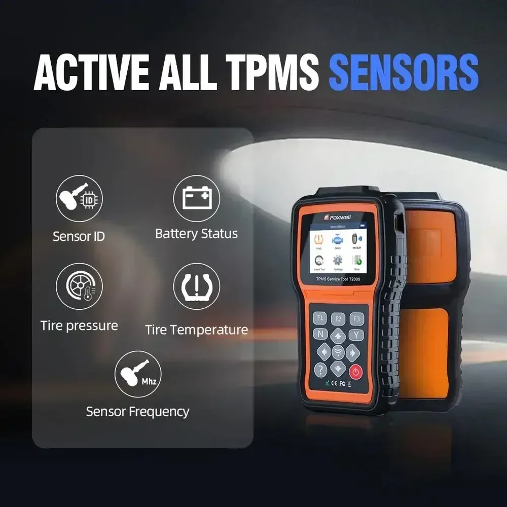 FOXWELL T2000 Сервисный инструмент TPMS с диагностикой OBDII и датчиками для шин