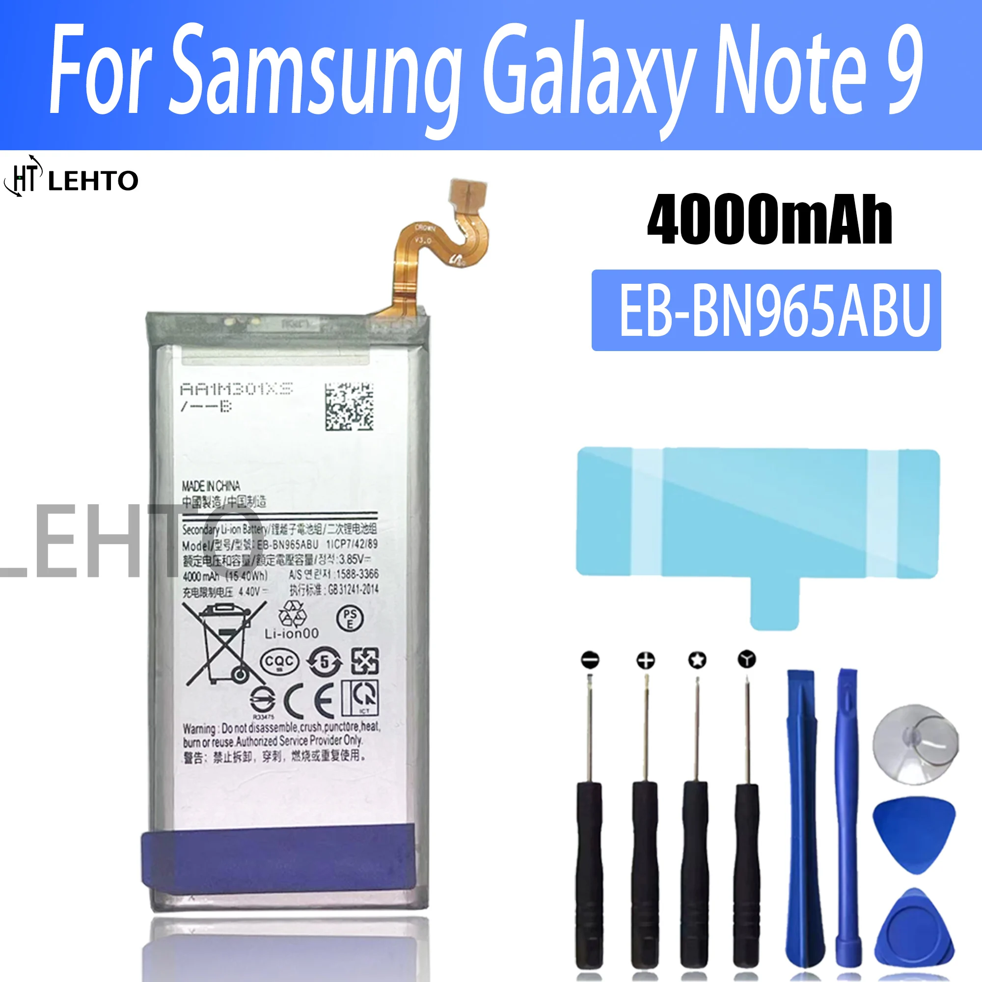 

New Replacement Battery EB-BN965ABU For Samsung Galaxy Note9 Note 9 SM-N9600 N960F N960U N960N N960W SM-N960X 4000mAh original