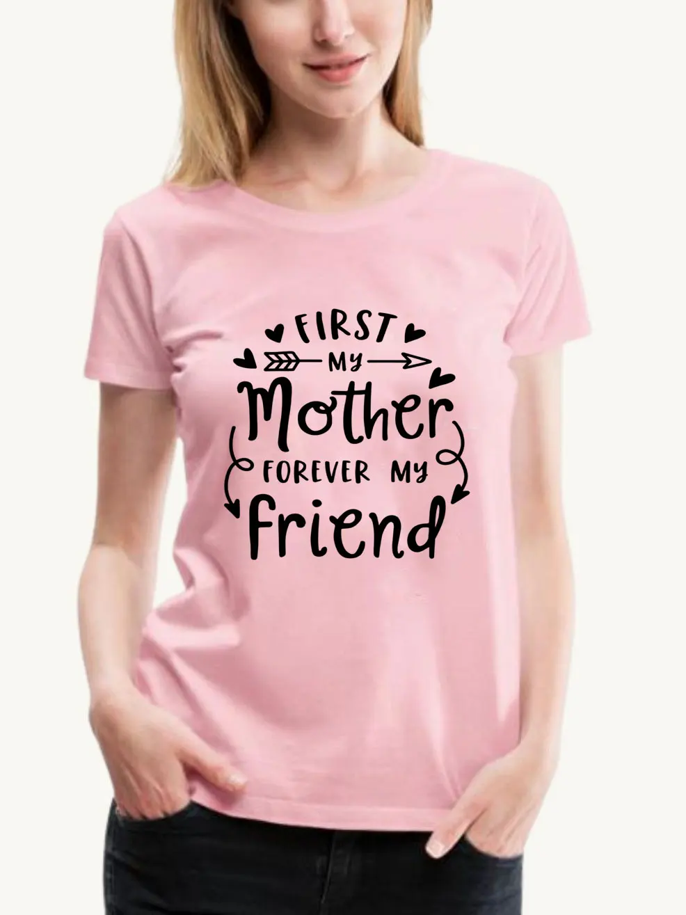First My Mather Forever My Friend T Shirt Womens Short Sleeve Tops Fashion Blouses 2022 Festival Outfit Gift for Mothers Day