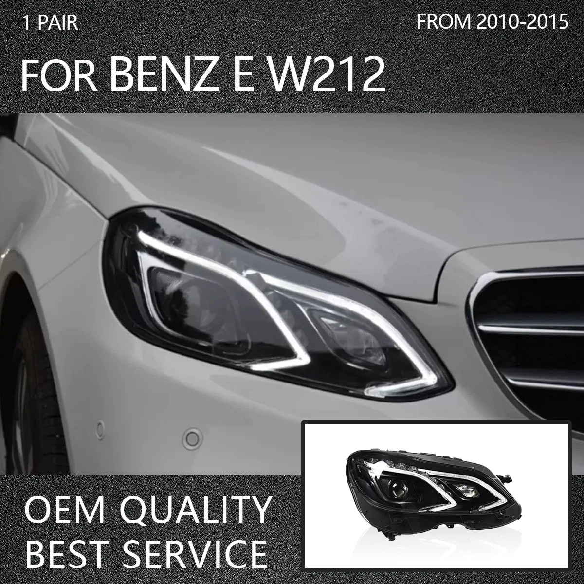 Автомобильные фары YOFER для Mercedes Benz E-Class W212 2010-2015 E200 E260 E300 Динамическая информация
