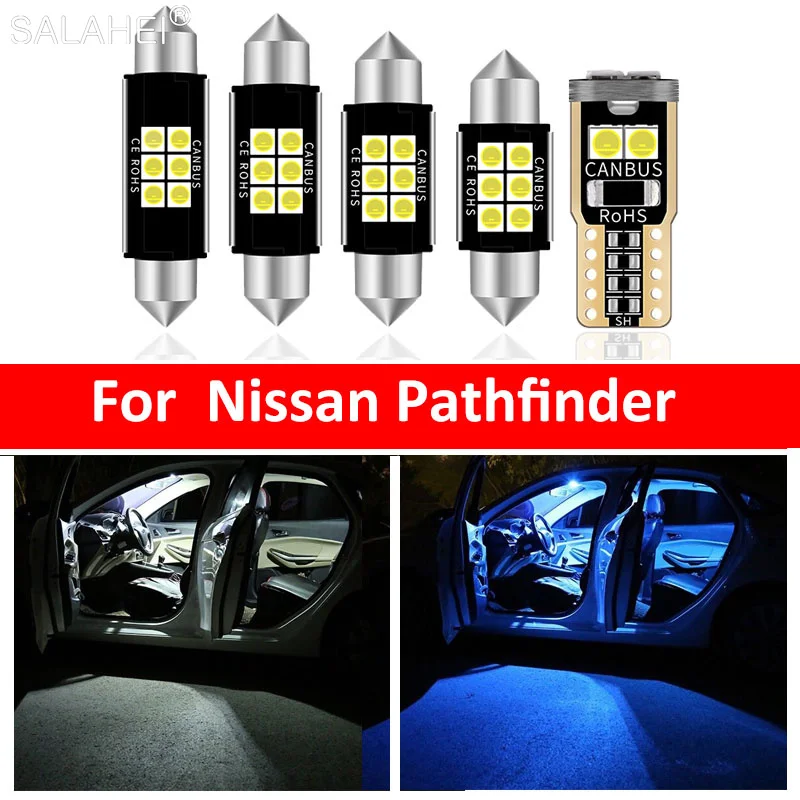 

12 шт., белые автомобисветодиодный светодиодные лампы для Nissan Pathfinder 2005-2012