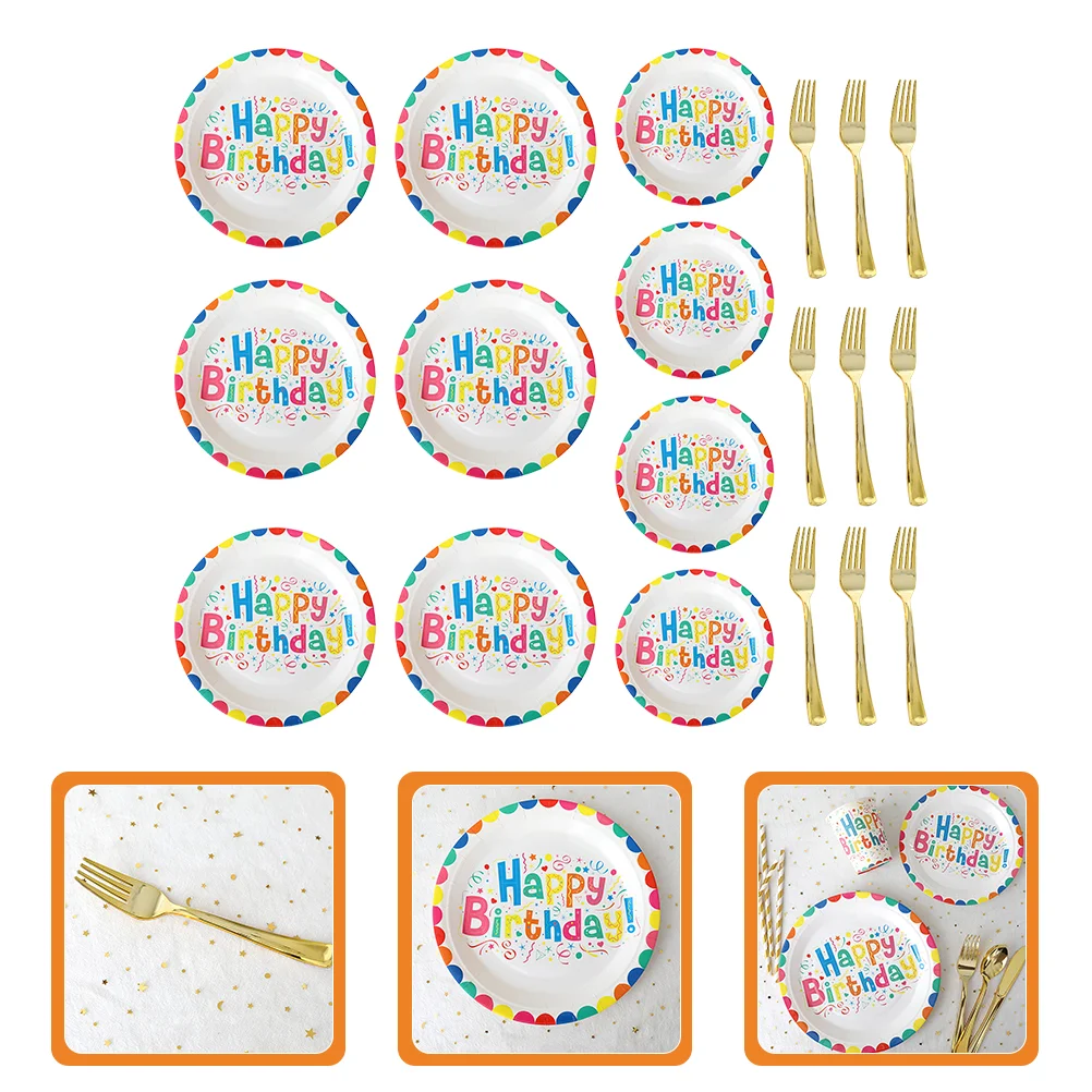 

1 Set Disposable Paper Plates Dessert Cake Plates Birthday Party Supplies