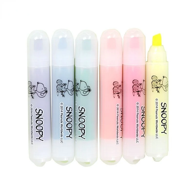 

6pcs mini pastel highlighter set cute marker pen student hand account special light color oblique head painting pen/cute pens