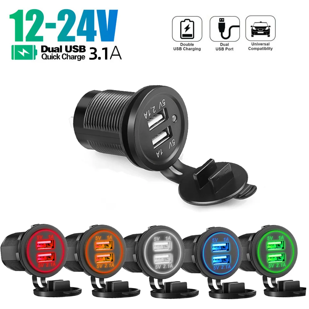 Socket Outlet For Vehicle Boat Truck Motorcycle Led Digital Display