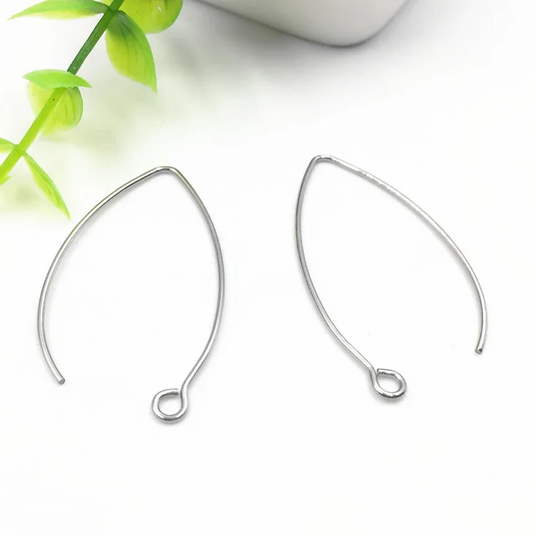 Seasha 100pcs 40mm 316L Stainless Steel Ear Hook Anti-allergy Large Earrings Hook DIY Jewelry Findings Accessories