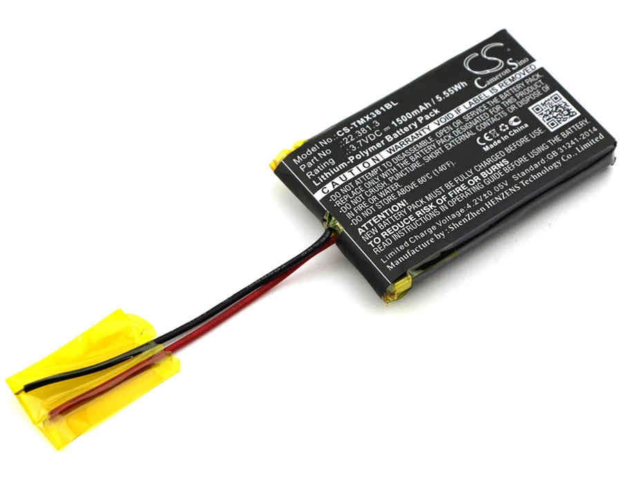 

Crane Remote Cont Battery For Teleradio 22.381.3 TG-TX-MNL Volts 3.7 Capacity 1500mAh / 5.55Wh Product Type Li-Polymer +Tools