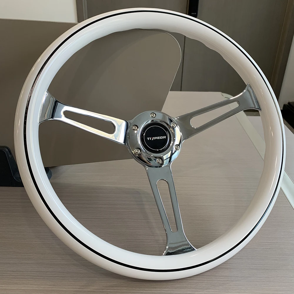 Белый винтажный руль 380 мм 15 дюймов классический Автомобильный в стиле ретро