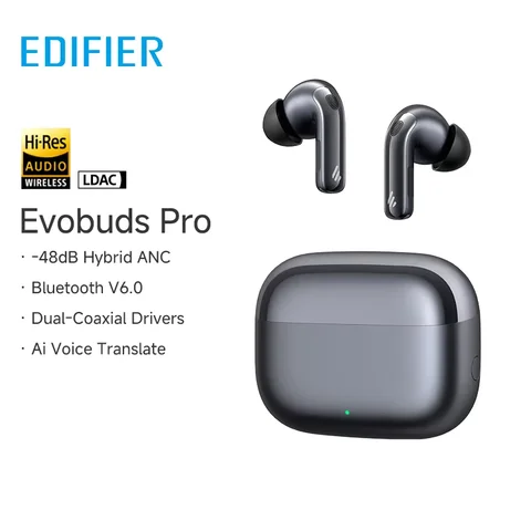 Edifier Evobuds Pro True Wireless Наушники с шумоподавлением Bluetooth V6.0 IP54 LDAC Hi-Res Audio Hybrid ANC AI Голосовой перевод