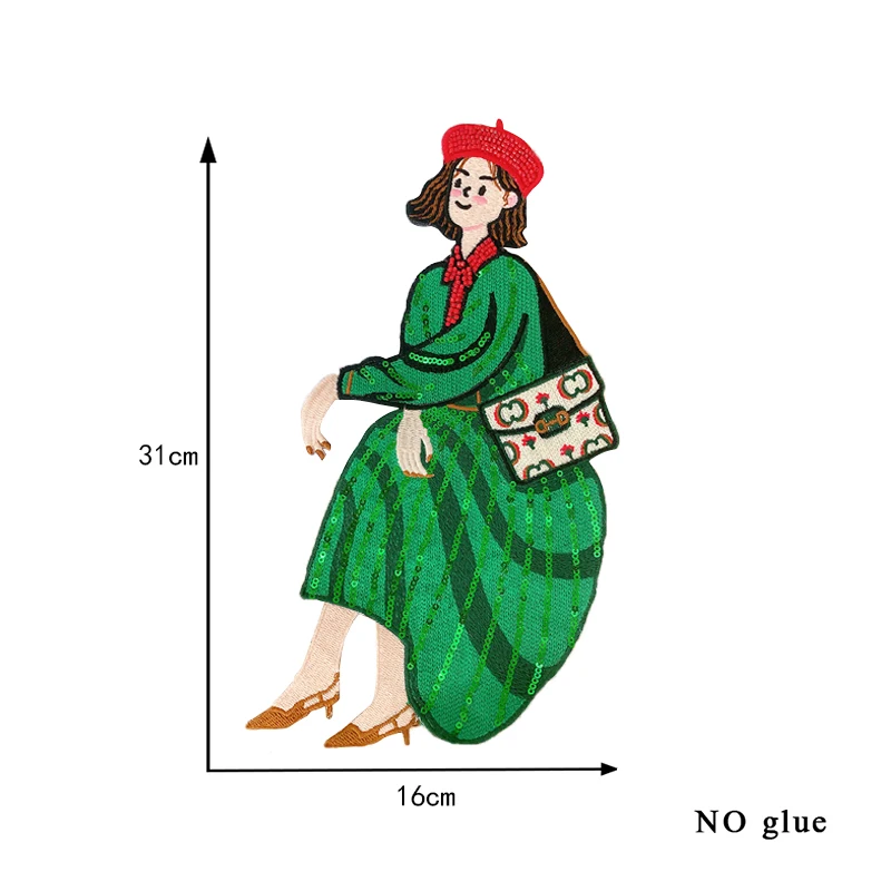 Нашивки с вышивкой для девочек тканевые мультяшными персонажами и блестками