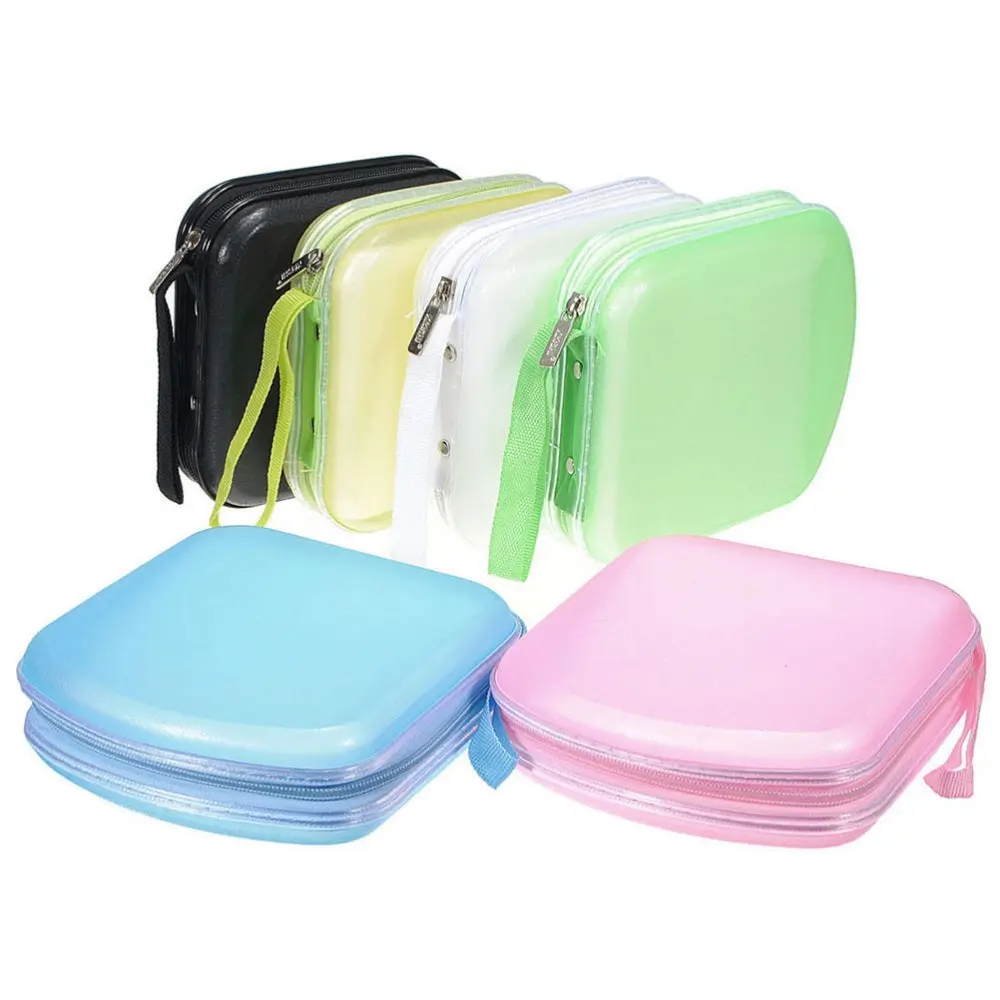 

1PCS 40 Disc DVD VCD DJ Card Protect Carry Bag Storage Album Bag Hard Box Double side DVD storage case 7 Colors