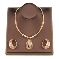 dubai gold color jewelry for women bohemia earrings necklace jewelry sets for wedding party anniversary daily gift accessories
