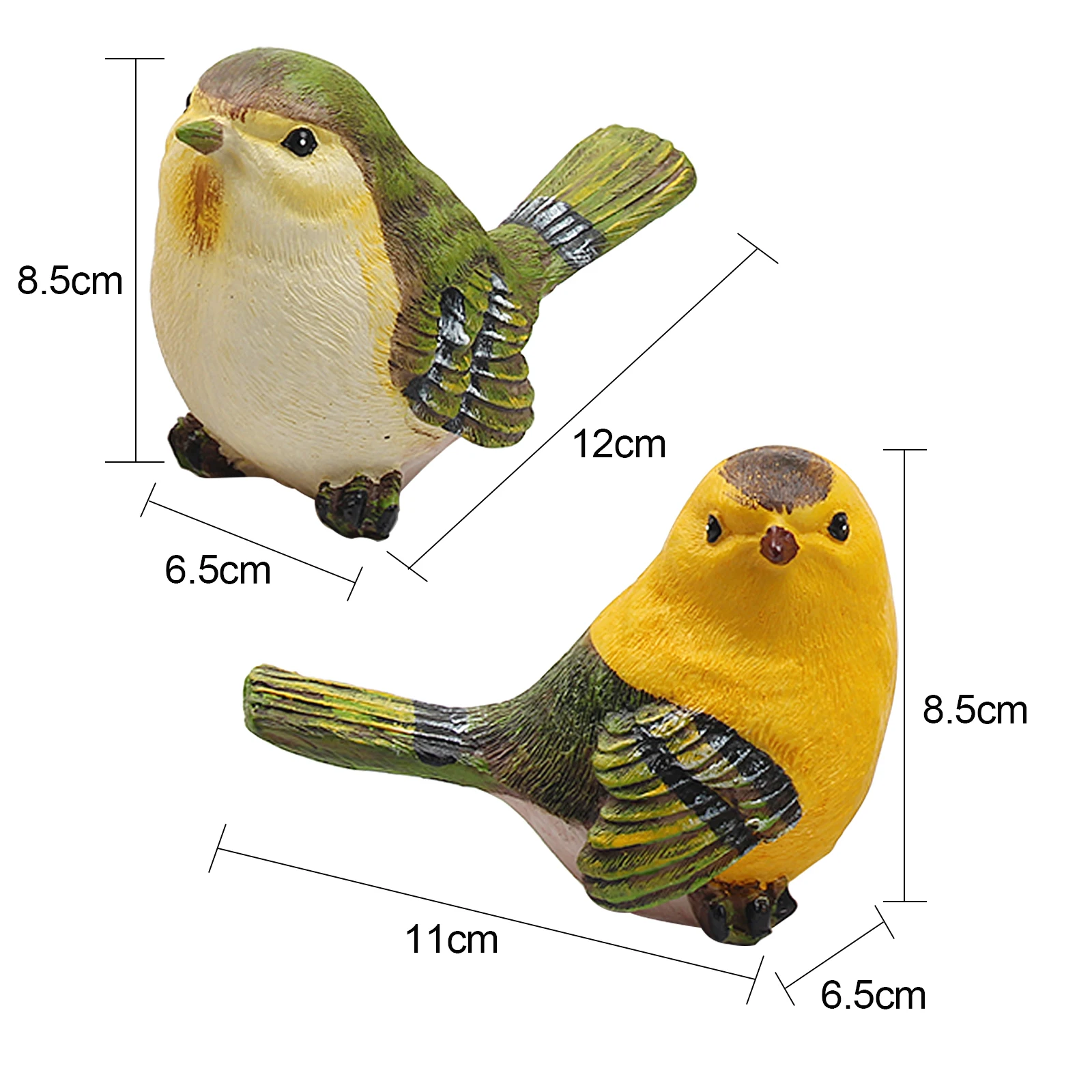 

2pcs Garden Decoration Patio Villa Balcony Gardening Cute Simulation Bird Resin Animal Ornaments Crafts