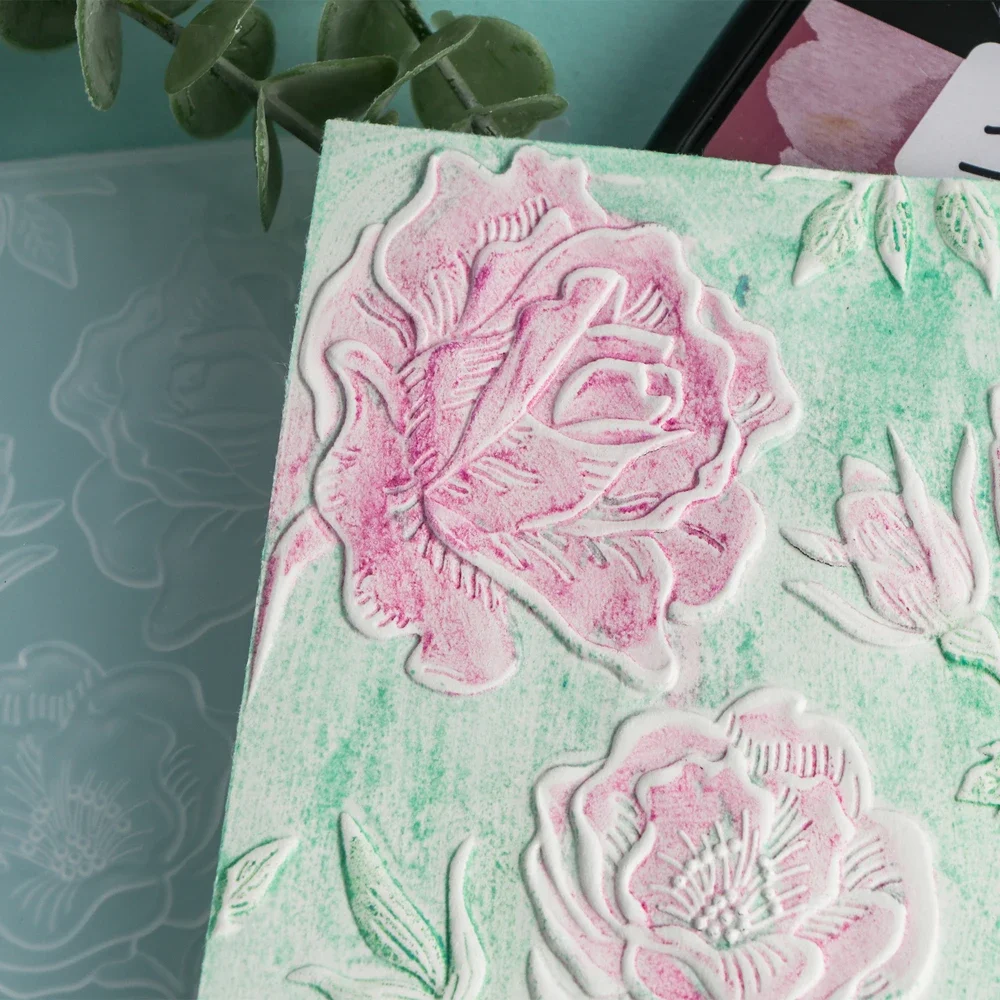 Папка с 3D тиснением гигантских деревьев мозаичная текстура разные цветы