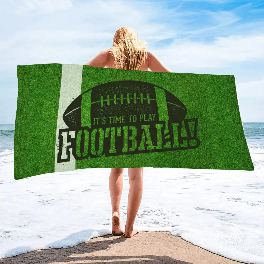 

Cartoon Football Beach Towel No Sand Free Quick Dry Surf Poncho Bath Summer Swimming Fitness Yoga Xxl Beach Towel