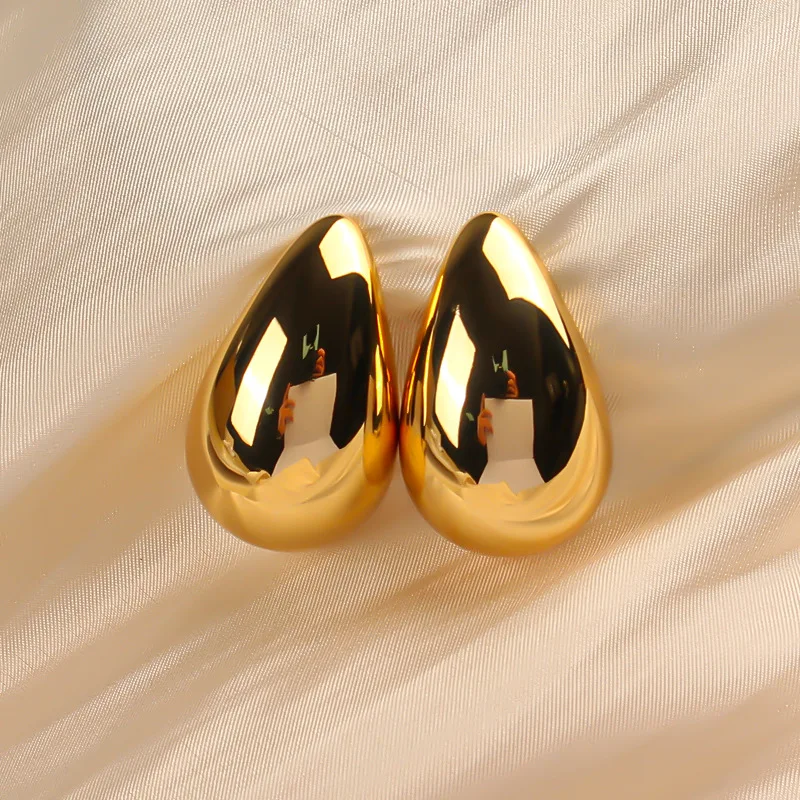 

Delicate Kylie Earring Dome Drop Hoop Earrings for Women Gold Plated Moonshape Earring Large Teardrop Earring Jewelry Gifts