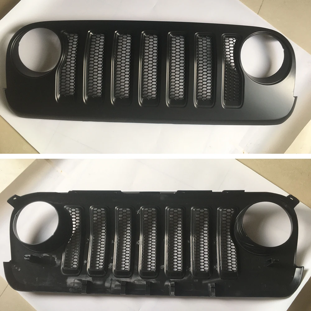 Фото Решетка радиатора Lantsun J373 ABS для Jeep Wrangler JK07-17, 1 шт., черная, в стиле JL, для передней части кузова, 1 шт., черная, в стиле JL №4