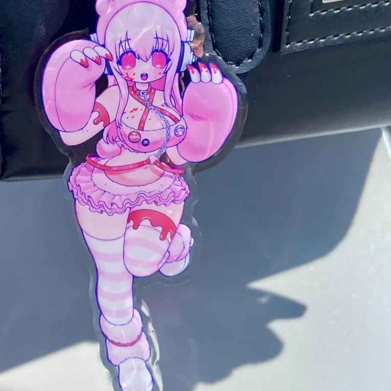 Коллекционный акриловый брелок-шарм Super Sonico X Gloomy Bear в стиле Y2K Anime Vkei Moe (art.: 3920dbee2a5a4) - 3920dbee2a5a4