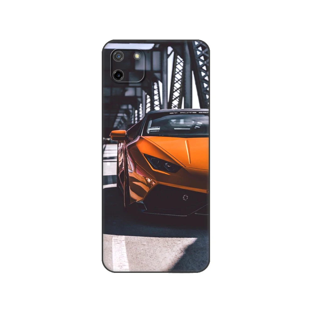 Black tpu Case For OPPO Realme 8i C25 C25S C11 2020 2021 C20 C21 C21Y C25Y Back Cover fashion Car Sports |