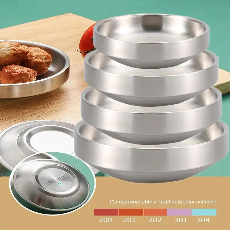 Корейская миска для тарелки кимчи тарелка окунания с двойными стенками соус