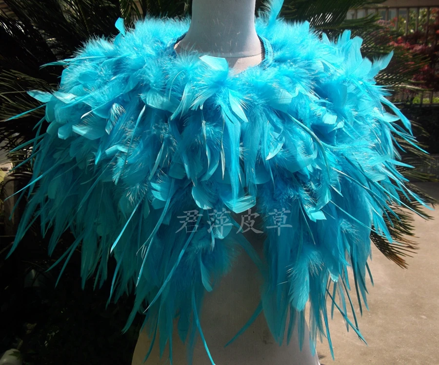 2022 New Design Feather Cape Good Quality Real Feather Women Top One Piece Vintage Free Shipping