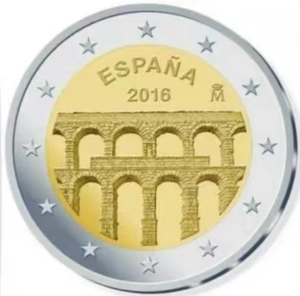 

Spain 2016 World Heritage Segovia Diversion Bridge 2 Euro Bimetal Commemorative Coin UNC Original